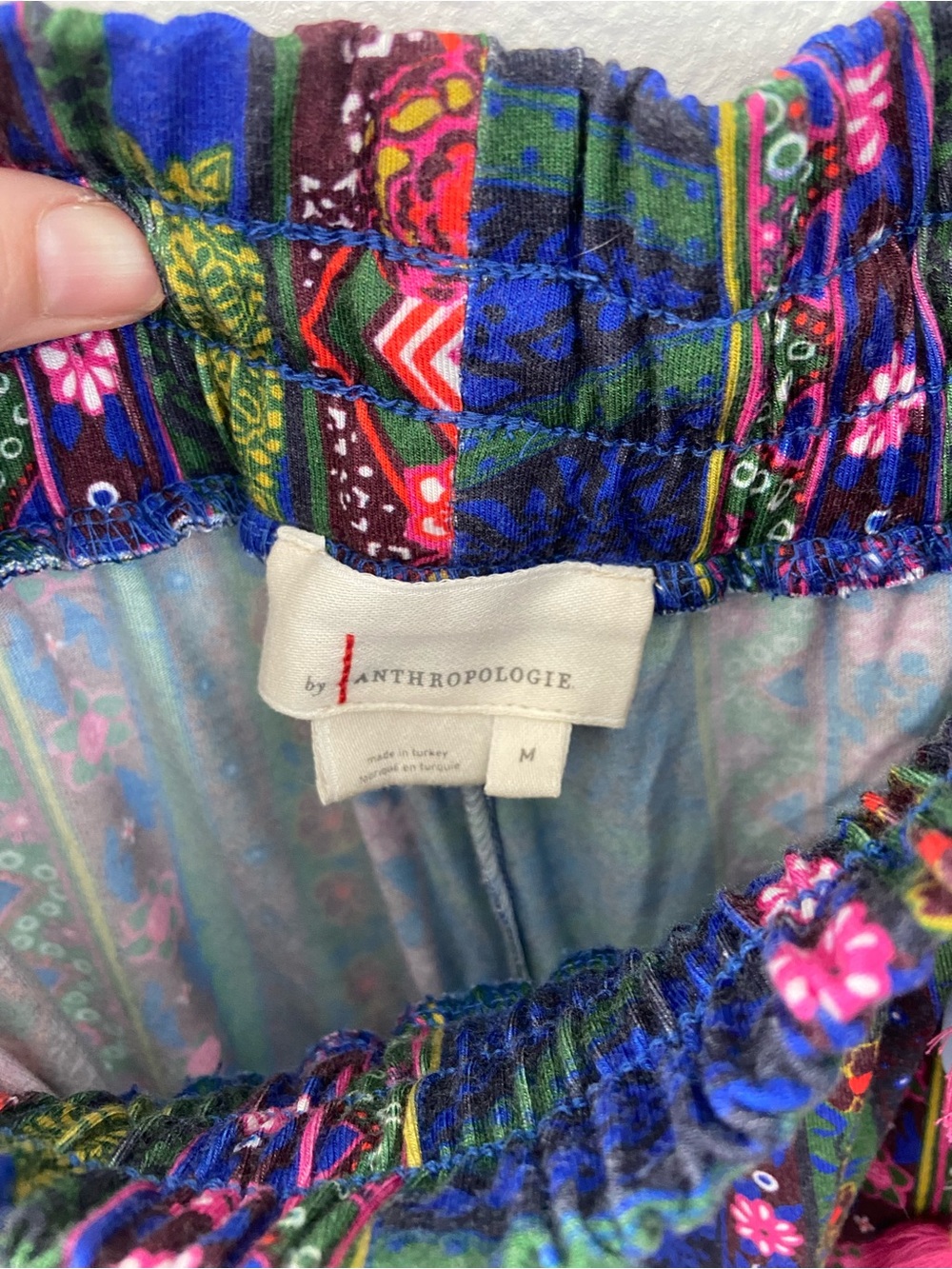 Anthropologie Multicolor Printed Elastic Waist Wide Leg Pants